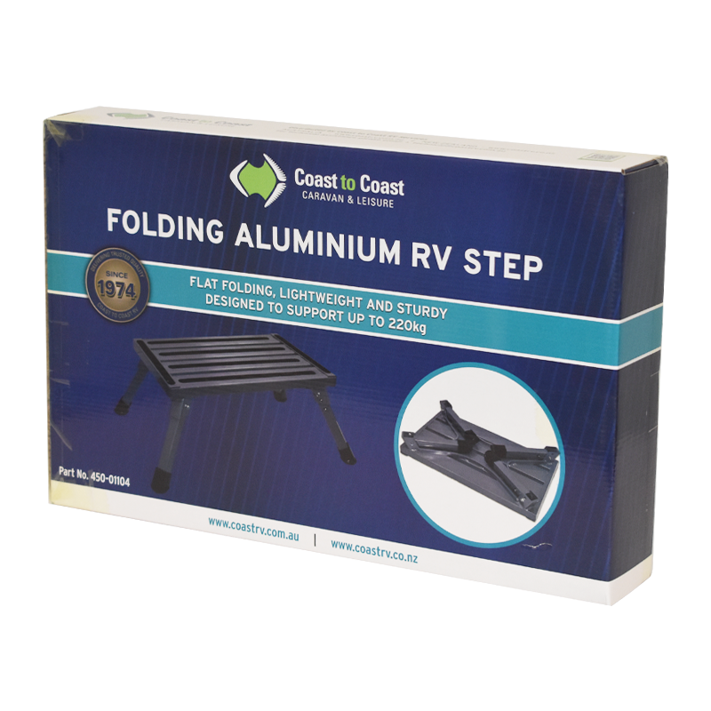 COAST Folding ALUMINUM RV Step (220kg Capacity)