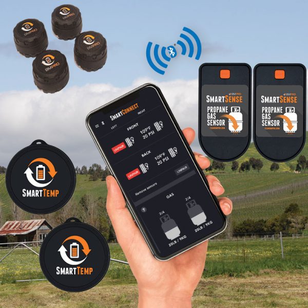BMPRO SmartConnect Premium - App Based Sensor Kit (4xTyre, 2xGas, 2xTemp). 