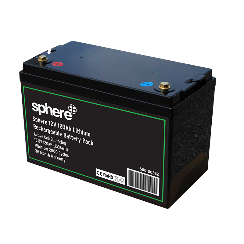Sphere 12V 120AH Lithium Rechargeable Battery.
