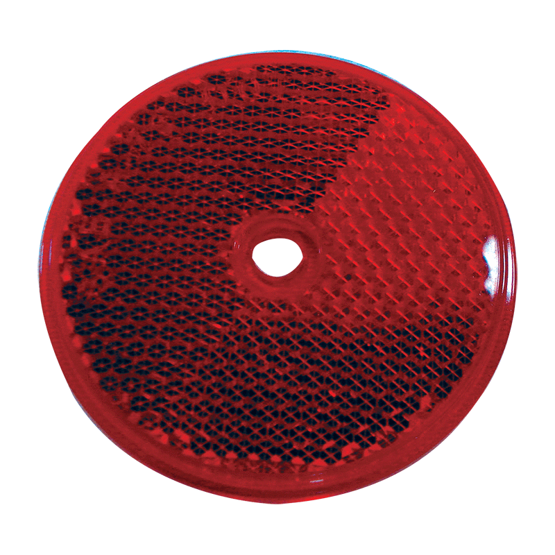 Round Reflex Reflector - Red