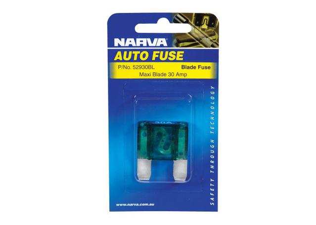 NARVA 30 Amp GREEN MAXI-Blade Fuse - 1 Per Pack. 52930BL