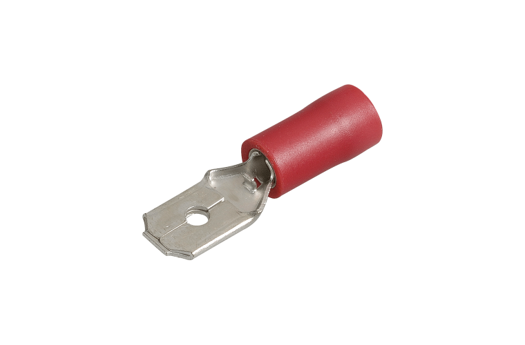 NARVA 6.3x0.8mm RED Flared Male Blade TERMINAL t/s 2.5-3mm - 100 Per Box. 56120