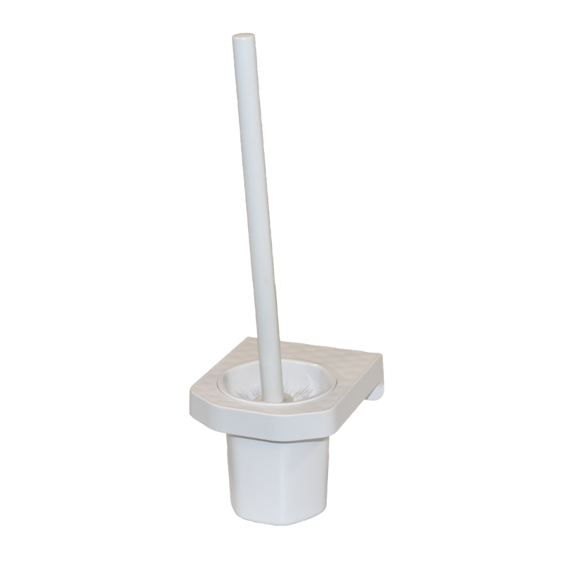 COAST Bathroom Toilet Brush & Holder WHITE - 112x133x370mm (LxDxH)