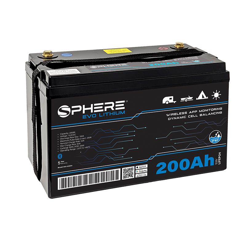 200AH EVO Lithium Battery (LiFePO4) - IP67 & Bluetooth/100A BMS