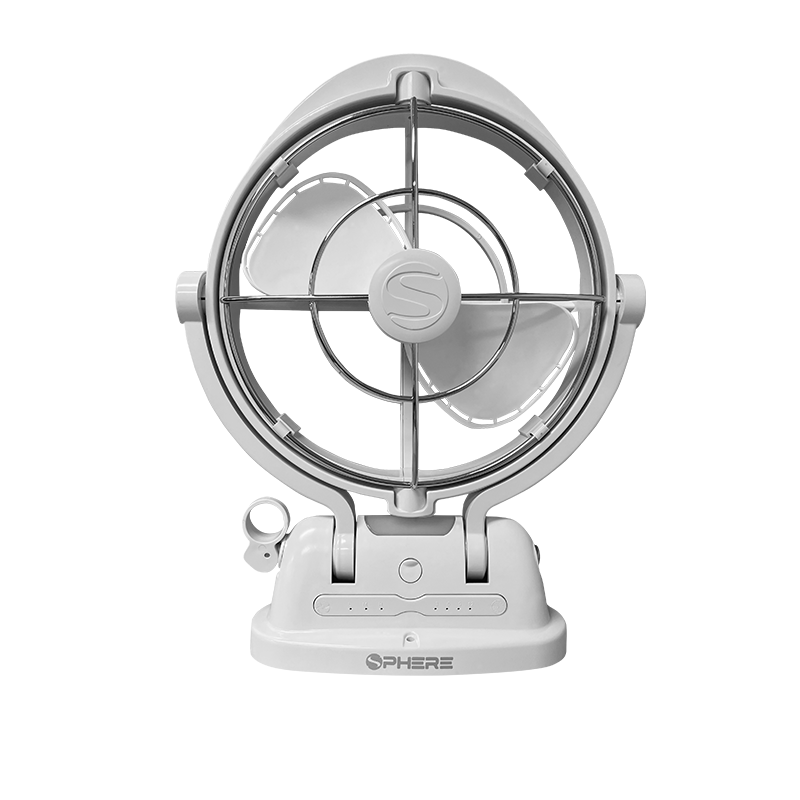 SPHERE VIENTO Fan & Light with USB A&C Outputs + Remote | WHITE