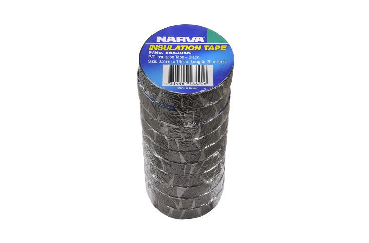 NARVA 19mm PVC BLACK Insulation Tape - 10 Rolls. 56820BK/10