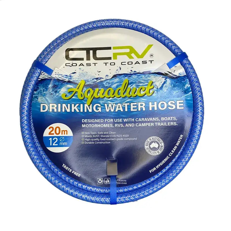 Blue Rv Water Line COAST RV Aquaduct 20m Blue Drinking Water Hose - 12mm – Coast to Coast RV