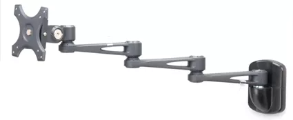 Sphere Triple Arm Wall Mount Monitor Bracket (Black)