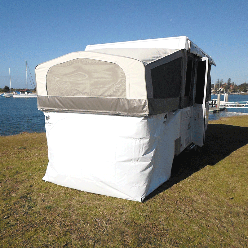 Camper Bed End Garage for On-Road Campers
