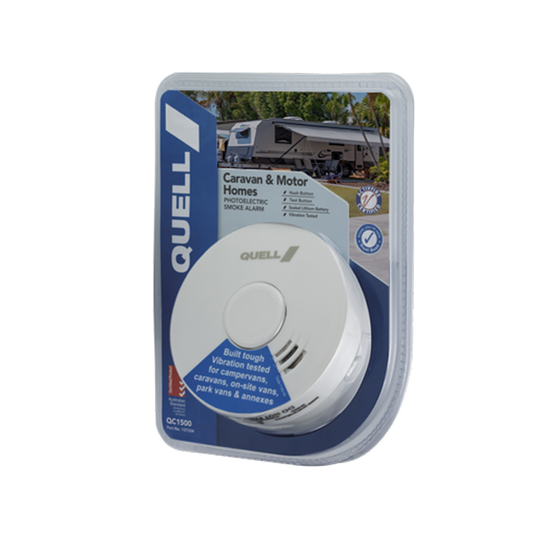 QUELL QC1500 Caravan & RV Photoelectric Smoke Alarm - 10 Year Sealed Battery 