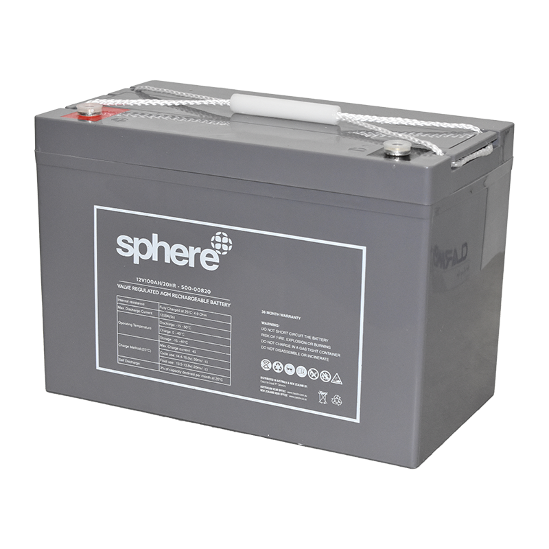 Sphere 12V 100AH Valve Regulated AGM Rechargeable Battery