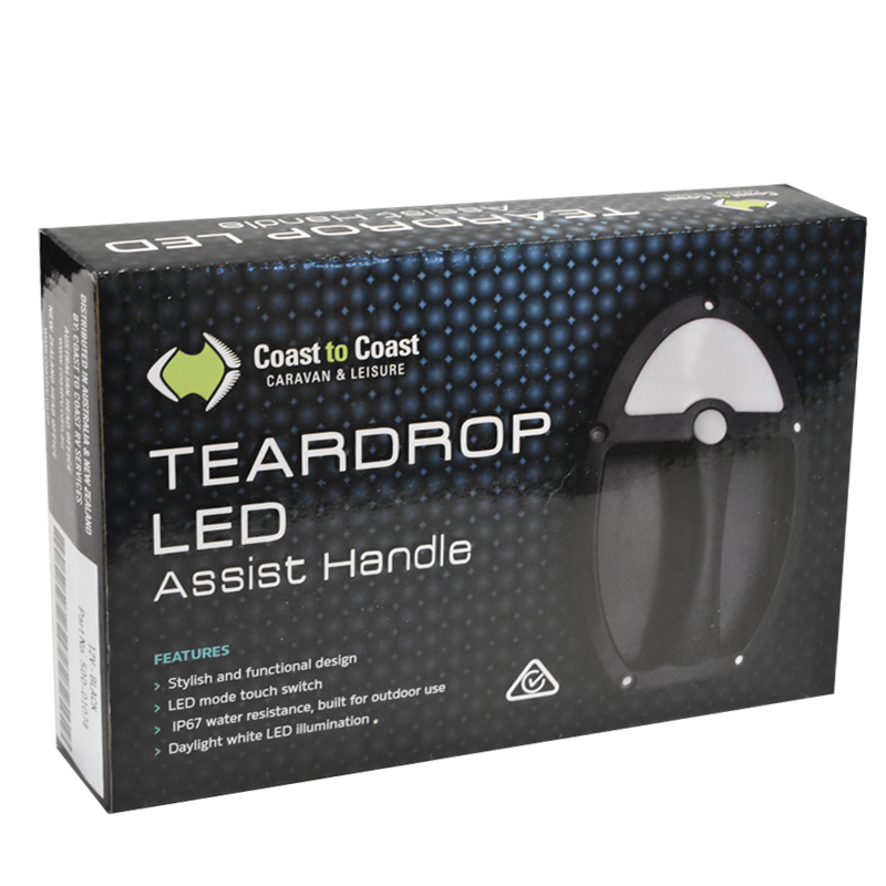 COAST Teardrop LED Assist Handle w/ 12V Light - Black