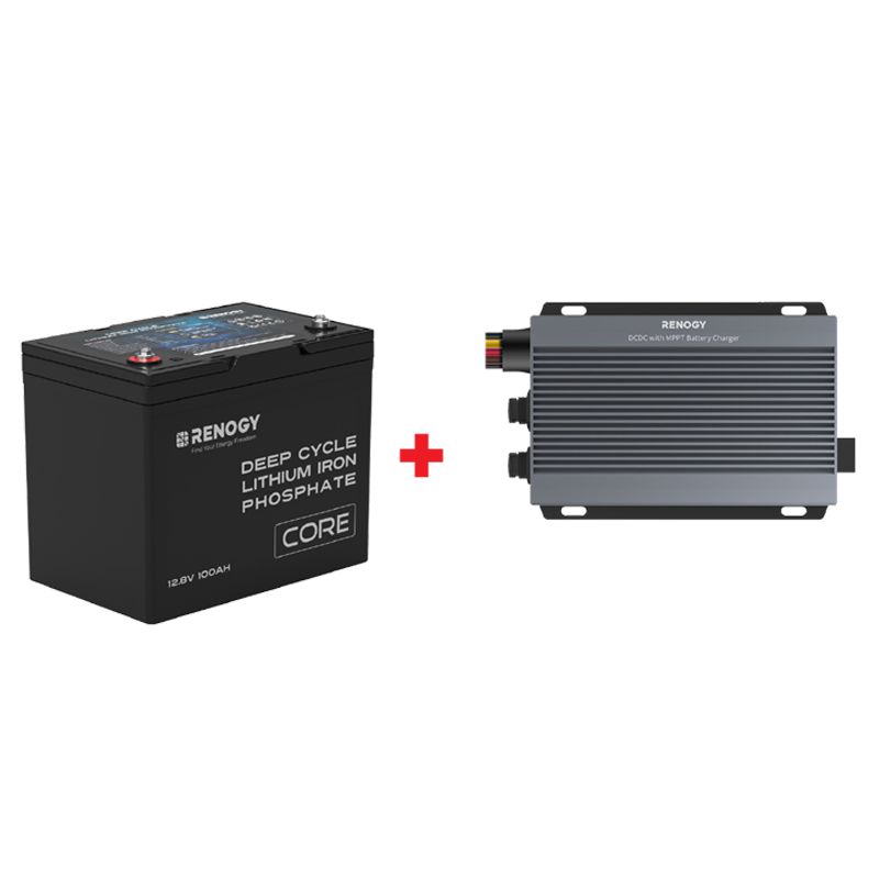 RENOGY 12V 100Ah LiFePO₄ Battery + RENOGY 50A DCDC Charger