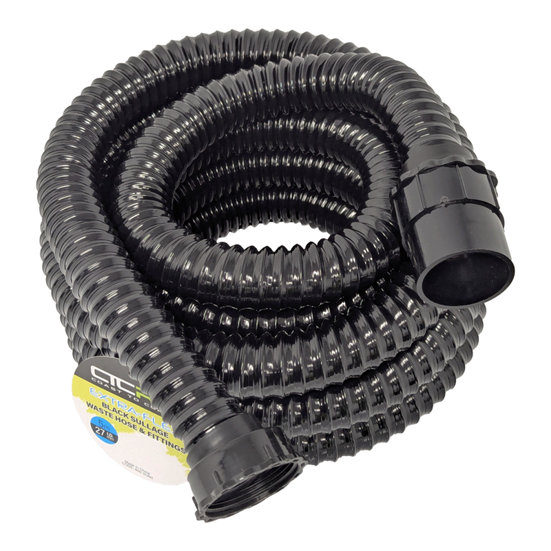 COAST RV EXTRA-FLEX Sullage Waste Hose With 40mm Fittings - 5m BLK Roll ...